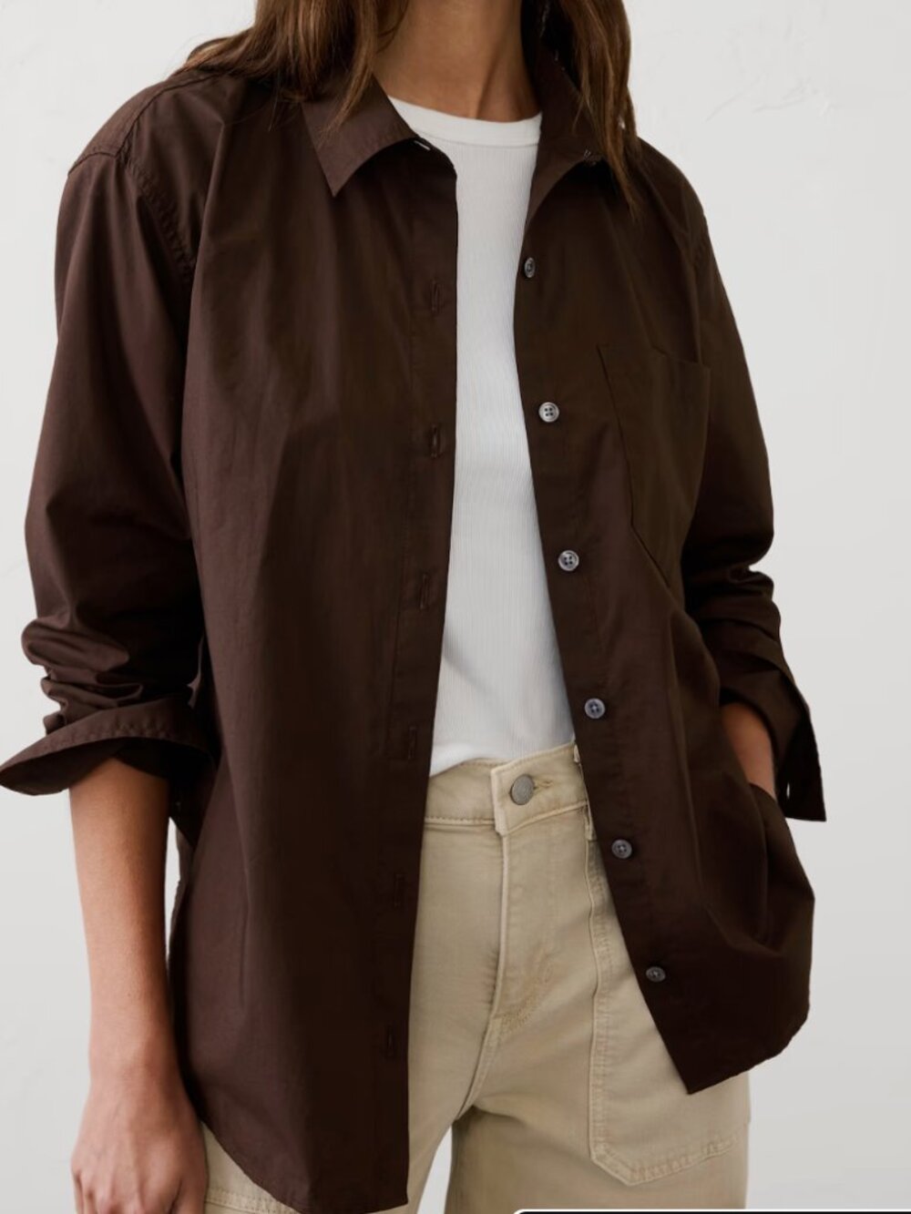 Banana Republic The Oversized Shirt in Brown Size XS